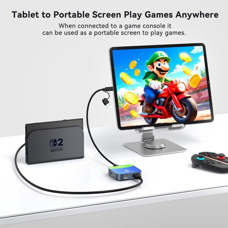 VANGREE Capture Card for Nintendo Switch, 4K Audio Video Capture Card, USB C 3.0 1080P 60FPS HDMI Recorder for Gaming/Live Streaming/Video Conference, Works for Nintendo Switch 2/PS5/Xbox/OBS/Camera/PC - Image 5